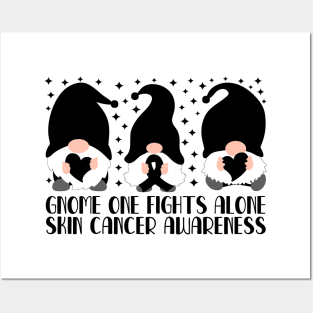 Gnome One Fights Alone Skin Cancer Awareness Posters and Art